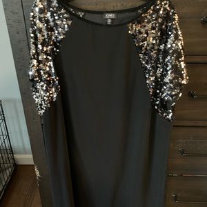 Black and sequin cocktail dress